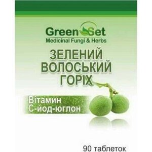 Зелений волоський горіх таблетки для підняття гемоглобіну 90 шт по 0.4 г Код/Артикул 194 15-085
