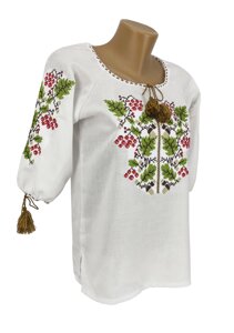 Жіноча вишита сорочка Дуб Калина з домотканого полотна у білому кольорі великі розміри Код/Артикул 64 11197