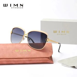 Жіночі пградієнтні поляризаційні сонцезахисні окуляри WIMN N7018 Gold Gradient Gray Код/Артикул 184