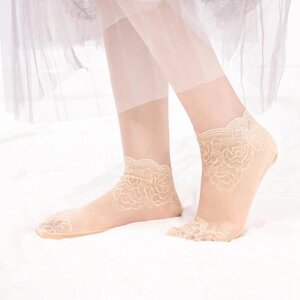 Жіночі невидимі мереживні шкарпетки в стилі Лоліти, тонкі жіночі мереживні шкарпетки-човники, порожнисті прозорі