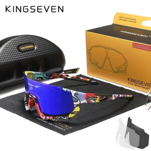 Протиударні велосипедні поляризаційні сонцезахисні окуляри KINGSEVEN LS910 Limited Blue Код/Артикул 184