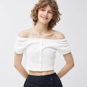 GU by Uniqlo Передній гудзик з відкритими плечима, футболка з короткими рукавами +E під замовлення з Японії за 30 днів,