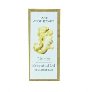 Ефірна олія Імбиру (10 мл), Ginger Essential Oil, Sage Apothecary Під замовлення з Індії 45 днів. Безкоштовна доставка.
