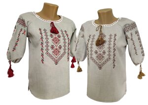 Жіноча вишита блуза з льону у великих розмірах Код/Артикул 64 04193