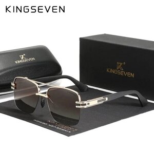 Градієнтні поляризаційні сонцезахисні окуляри для чоловіків і жінок KINGSEVEN N7666 Gold Brown Код/Артикул 184
