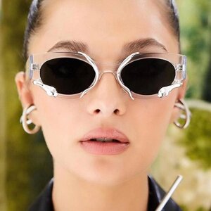 Сонцезахисні окуляри 3D Snake Spirit Y2K Ретро Spicy Girl Bar Tech Увігнута форма Сонцезахисні окуляри Tide Жіночі