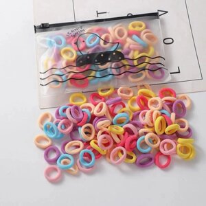 100 Шт. еластична дитяча мотузка для волосся яскравих кольорів, коло для волосся, дитячі аксесуари для волосся