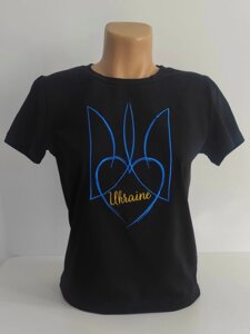 Футболка з вишивкою жіноча I love Ukraine, футболка вишивка, футболка вишиванка, футболка з вишиванкою, футболка вишита