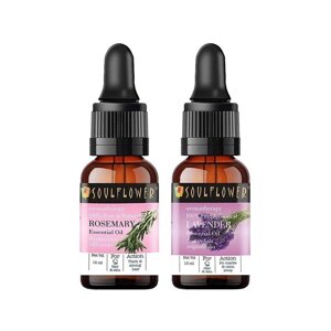 Набір ефірних олій Розмарину та Лаванди (2 х 15 мл), Rosemary & Lavender Essential Oil Set, Soulflower Під замовлення