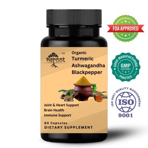 Органічна куркума із куркумою Ashwagandha w Black Pepper Heart Health Support Cap під замовлення з Індії за 45 днів,