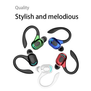 Гарнітура Bluetooth 5.2, бездротова, тривалий режим очікування, бізнес, спорт, навушник із гачком для вуха, навушник із