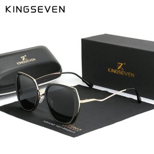 Жіночі поляризаційні сонцезахисні окуляри KINGSEVEN N7832 Gold Gray Код/Артикул 184