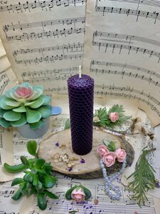 2 шт Фіолетова свічка з вощини Код/Артикул 144