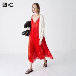 Uniqlo JAPAN плісована сукня-бретелька в горошок під замовлення з Японії за 30 днів, доставка безкоштовна