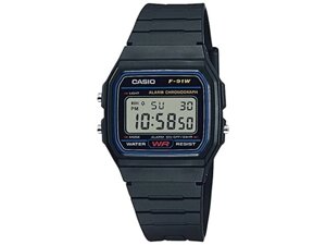 Casio Годинники Casio Collection F-91W-1JH Чоловічі чорні зі світлодіодним підсвічуванням Секундомір НОВИНКА під