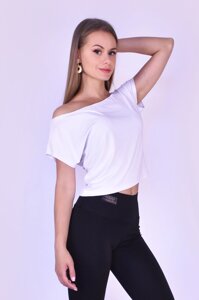 Модна жіноча футболка-топ "Хуліганка", однотонний, біла Код / Артикул 24 116, білий