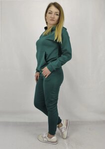 Жіночий спортивний костюм весна літо з капюшоном у зеленому кольорі S, M, L, XL, XXL Код/Артикул 64 11136