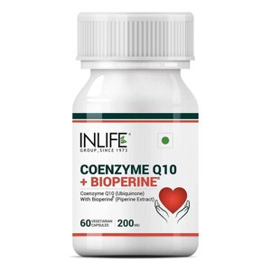 Коензим Q10 + Біоперін (60 кап, 200 мг), Coenzyme Q10 + Bioperine, INLIFE Під замовлення з Індії 45 днів. Безкоштовна