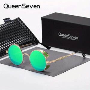 Поляризаційні сонцезахисні окуляри для жінок та чоловіків QUEENSEVEN 900p68 Gold Green Код/Артикул 184