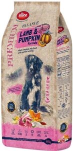 Сухий Преміальний корм для собак Alice Professional Premium Balance Lamb & Pumkin баранина і гарбуз 17 кг Код/Артикул