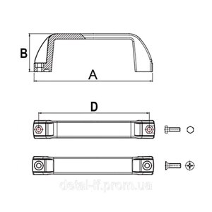 15 шт Ручка-скоба 136х40х118 з M6 пластикова Тип-4 Код/Артикул 62 0325.6.1