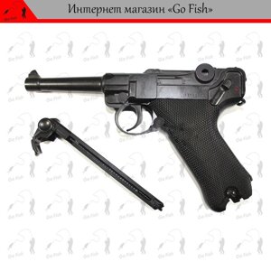 ПНЕВМАТИЧНИЙ ПІСТОЛЕТ Umarex Luger Parabellum P08 (5.8135) + ПУЛІ 100шт + БАЛОНИ СО2 4шт. Код/Артикул 48