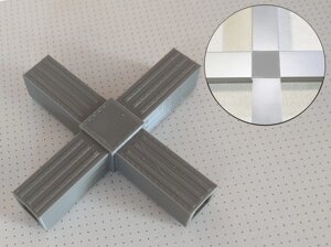 Посилений з'єднувач хрест для алюмінієвого профілю 20 х 20 х 1,5 мм Gray Код/Артикул 184 00008