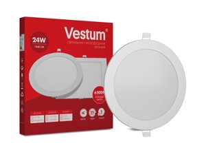 Круглий світлодіодний врізний світильник Vestum 24W 6000K 220V 1-VS-5106 Код/Артикул 45 1-VS-5106