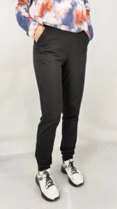 Спортивні жіночі штани двунітка Джосери з манжетами в чорному кольорі S, M, L, XL, XXL Код / Артикул 64 11192