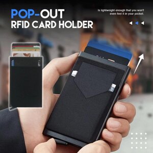 Алюмінієва автоматична коробка для натискання карток, кришка пояса, протиугінна коробка для карток RFID