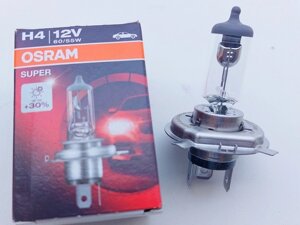 Лампа H4 60/55W 12V P43t Super+30% (Osram) 64193 SUP Код/Артикул 4179