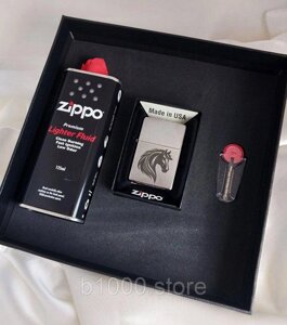Подарунковий набір чоловіку запальничка Zippo з гравіюванням, Оригінальний бокс подарунок хлопцю Код/Артикул 197