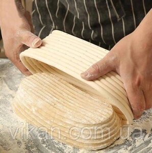 Форма кошик для розстойки хліба, тіста з ротангу овал (30*14*8), на 750 г з тканинним чохлом Код/Артикул 186 на 0,75 кг