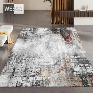 Сучасний сірий абстрактний килим для вітальні та коридору Під замовлення за 30 днів, доставка безкоштовна