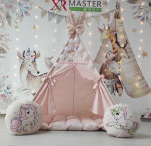 Вігвам БОН БОН Веселі єдинороги на пудрі. Повний комплект ! Код/Артикул 0000368