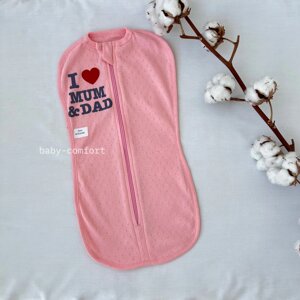 Європелюшка Baby Comfort інтерлок рожева на блискавці Код/Артикул 15