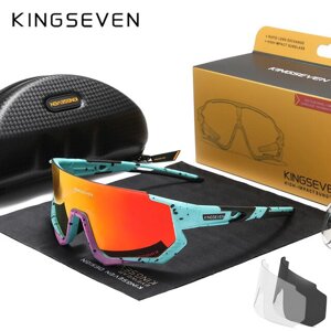 Протиударні велосипедні поляризаційні сонцезахисні окуляри KINGSEVEN LS910 Limited Red Код/Артикул 184