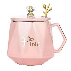 Керамічна чашка в подарунковій упаковці рожева Код/Артикул 5 0611-2