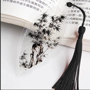 Китайські архаїчні закладки з пейзажним живописом, красиві естетичні закладки з листям та венами, подарунок для