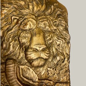 Різьблена дерев'яна картина "Лев" Розмір 17 х 24 см. Код/Артикул 142 704