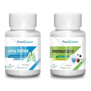 Набір Ланг Детокс + Імунізер (2 x 60 таб, 500 мг), Lung Detox + Immunizer Set, Nutrigrams Під замовлення з Індії 45