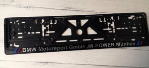 Авторамка з об'ємними літерами BMW Motorsport Munhen хром Код/Артикул 168