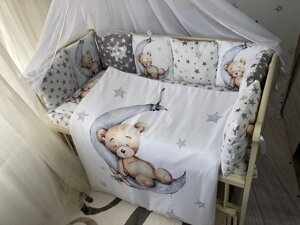Комплект постільної білизни Baby Comfort MyTeddy 7елементів Ведмедик на місяці Код/Артикул 15
