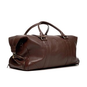 Велика шкіряна дорожня сумка (VS130) коричнева Код/Артикул 35 VS130