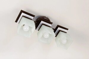 Стельова люстра в стилі модерн на 3 плафони коричнево-бежева для кухні, спальні, дитячої, коридору Астра/3 Код/Артикул