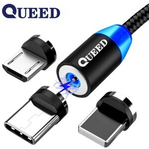 USB-кабель із магнітною зарядкою для Micro Type-C, 8-контактний модний кабель для швидкого заряджання для IPhone,