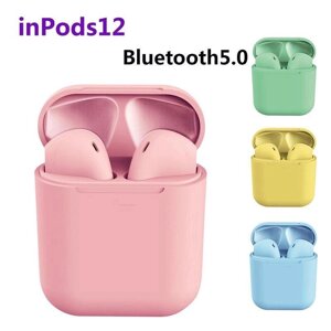 Inpods 12 Wireless Bluetooth 5.0 Mini Earphone Touch Control Sport Sweatproof In Ear Earbuds Hifi Bass Stereo Macaron