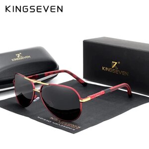 Чоловічі поляризаційні сонцезахисні окуляри KINGSEVEN N7252 Red Gray Код/Артикул 184
