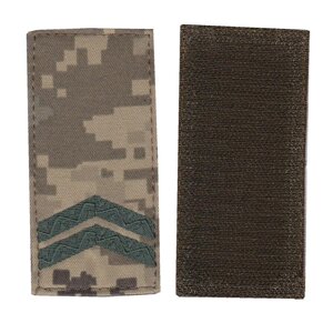 Погон молодший сержант військовий / армійський шеврон ЗСУ, оливковий колір на пікселі. 10 см * 5 см Код/Артикул 81