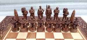 Шахи-нарди-шашки Золото Карпат 55 см з фігурами ВСУ Код / Артикул 14 ШНШЗКК55